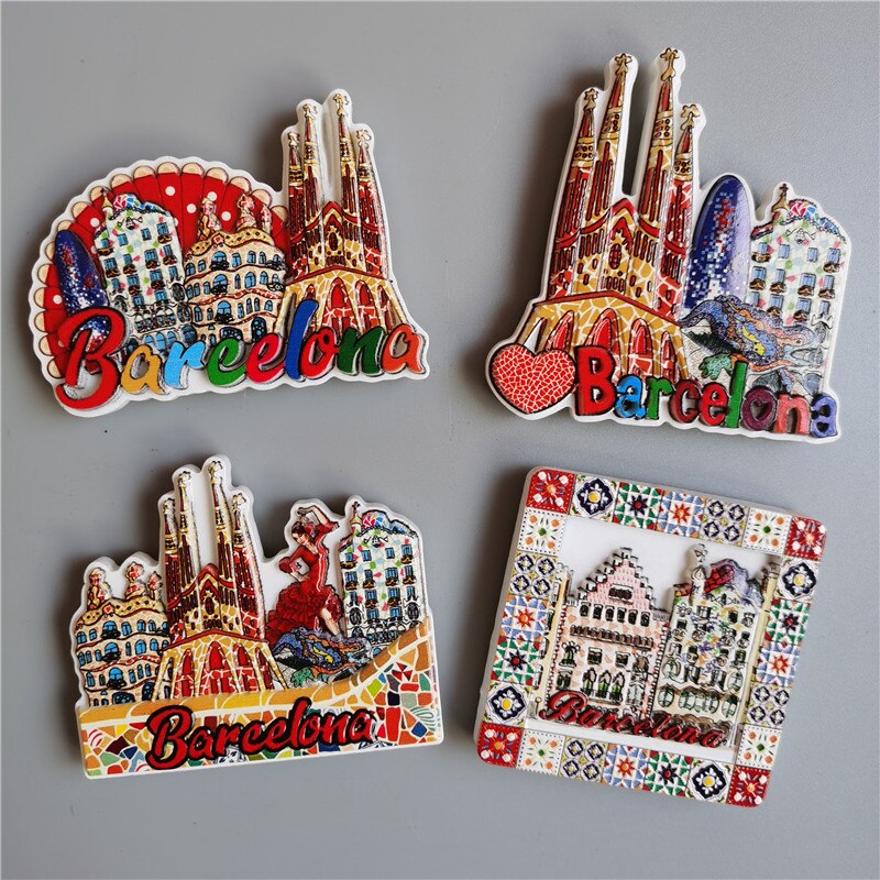 Magneet Toeristische Souvenir Barcelona Spanje Landmark Magnetische Koelkast Sticker Reizen Decor Scenic