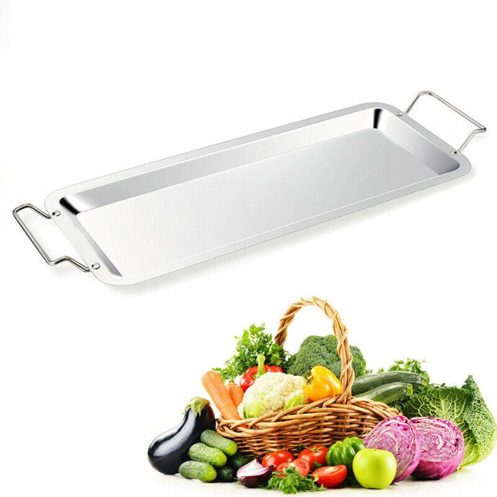 1PC de acero inoxidable ala de pollo pierna Rack soporte de parrilla con goteo Pan para la cocina de campo barbacoa delicioso pollo baquetas L * 5