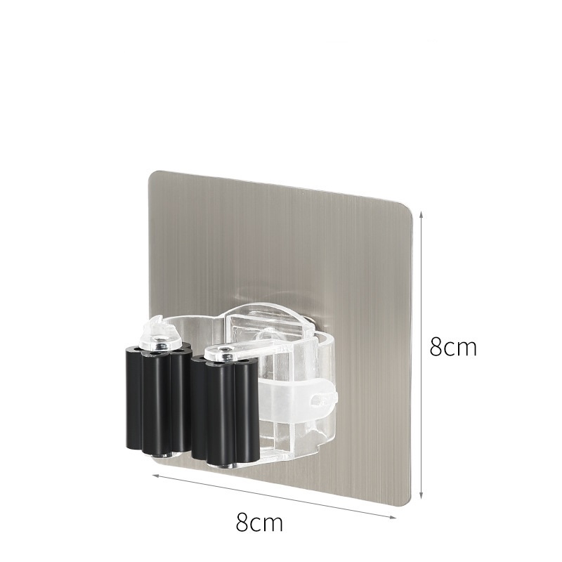 Selbstklebende Mehrzweckhaken für Küche und Badezimmer, Wandmontage, Mopp-Organizer, Halfter, Bürste, Besen-Organizer, stärker Aufhänger: Licht Grau