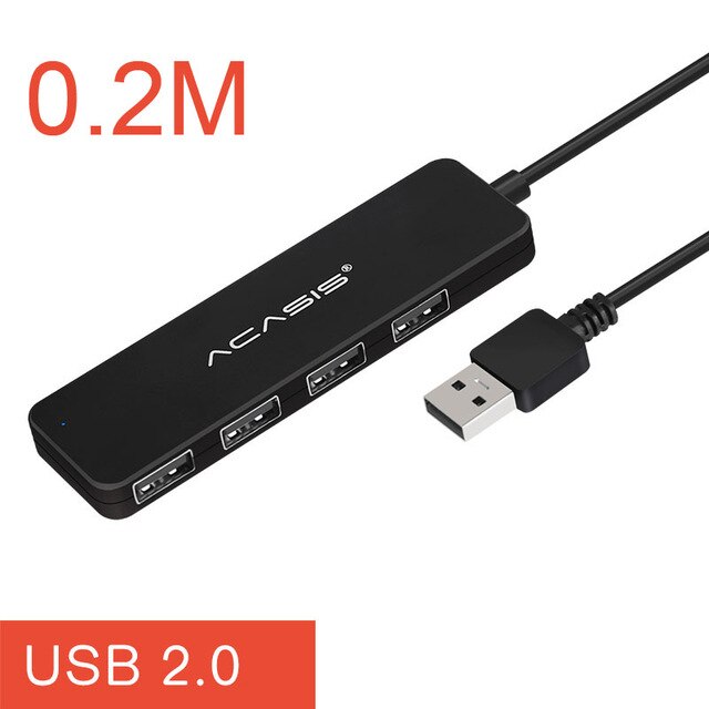 Usb C Hub 3.0 Type C Hub Splitter Voor Macbook Pro Oppervlak Usb 2.0 Hub Adapter Met Micro Usb 4 port Hub Voor Pc Laptop: USB  2.0(20cm)