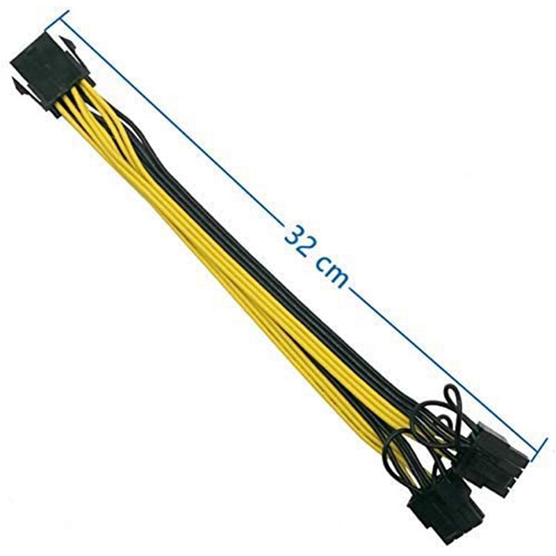 8 Pin PCI-E to 2 PCI-E 8 (6+2) Pin Power Cable, Splitter PCI Express Graphics Card Connector GPU Power Cable