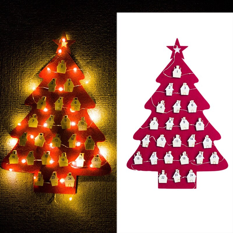 Jul upplyst filt kalender hänge clip string kalend... – Vicedeal