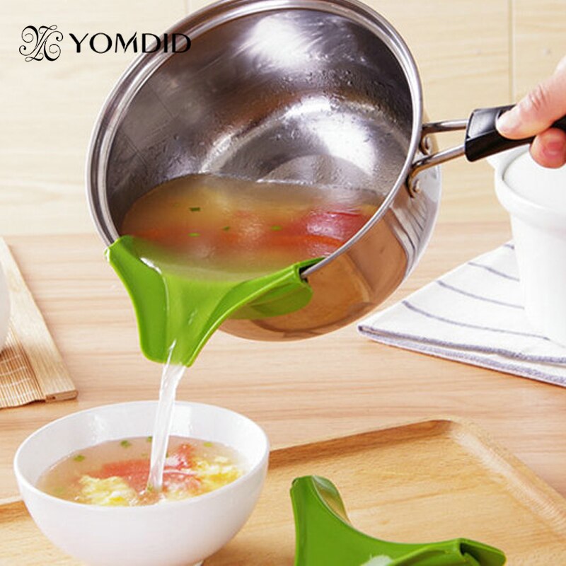 Praktyczny lejek silikonowy sprzęt drenażowy robić zupy okrągły na brzeg antypoślizgowy wylewka narzędzia kuchenne Embudo de silicona