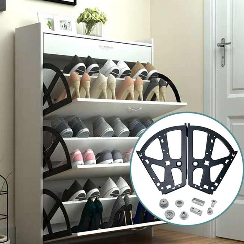 1/2/3layer Stainless Steel Furniture Hinge Shoes Drawer Replacement Turing 1pair Shoes Cabinet Rack Flip Hinges Cabinet Fit X7V3