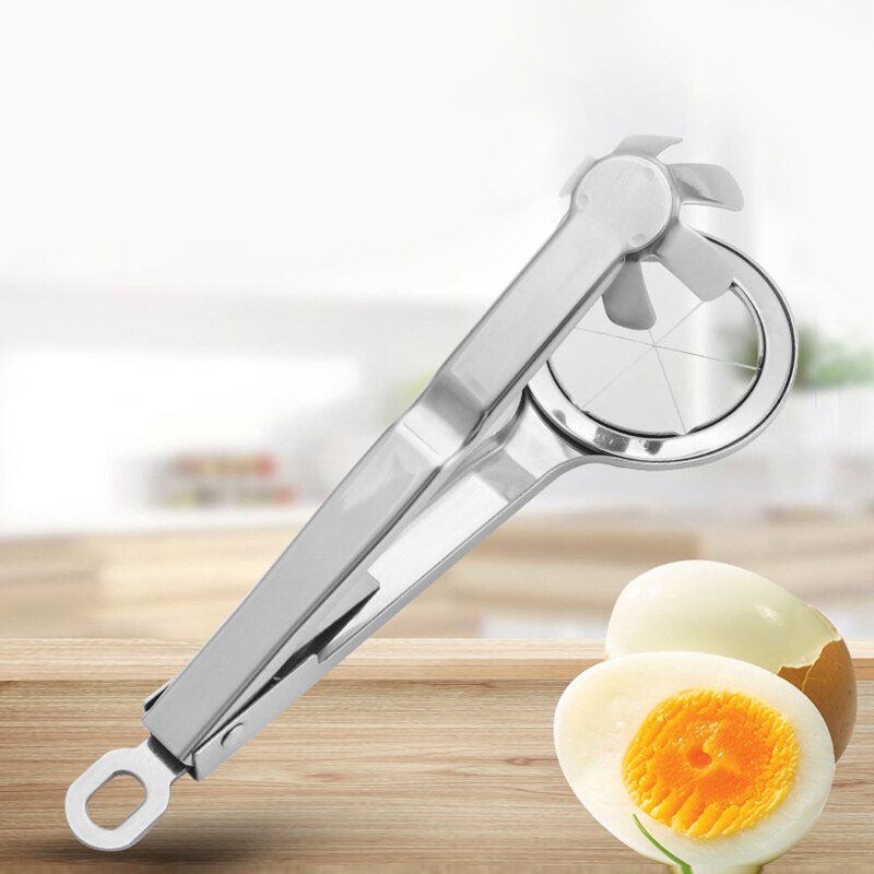 Cortador de ovos de aço inoxidável, fatiador de ovos prático, ovos cozidos, ferramenta durável, utensílios de cozinha, 1 peça