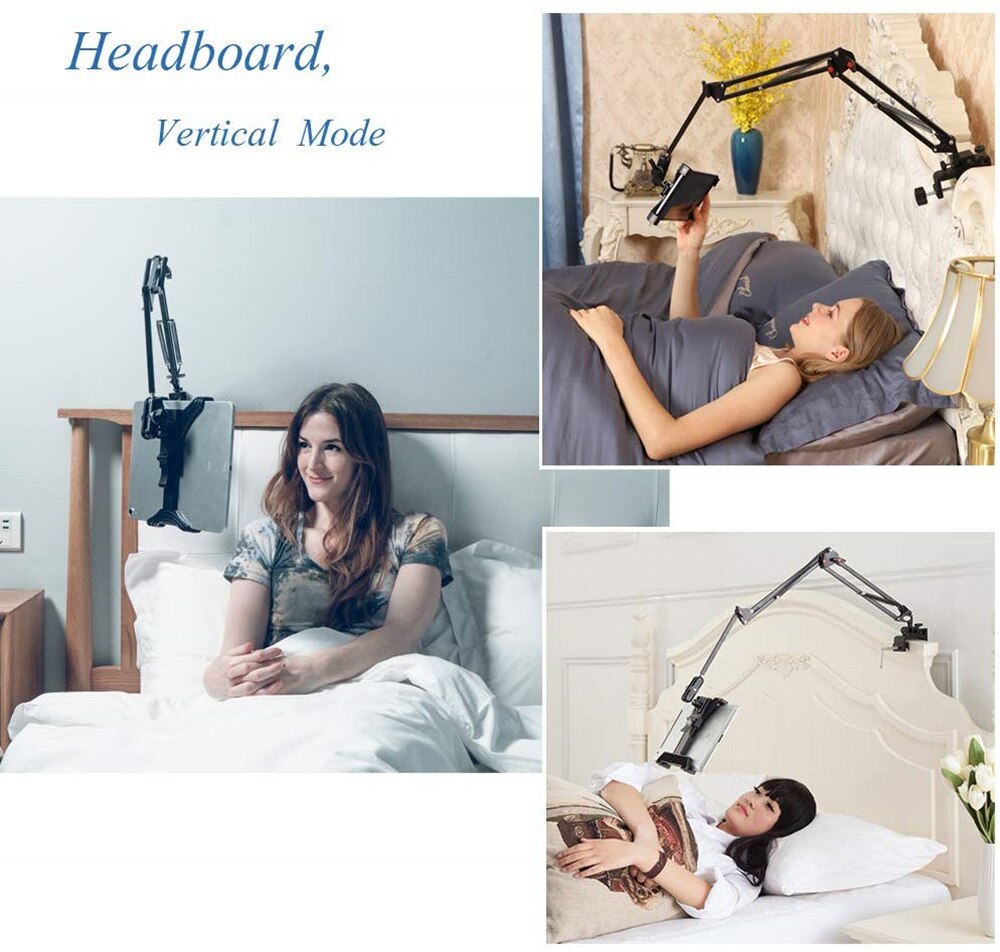 Vikbar telefon surfplatta fäste hållare aluminium universal justerbar lång arm bord säng tablett stativ för ipad air mini pro 4-13 ''