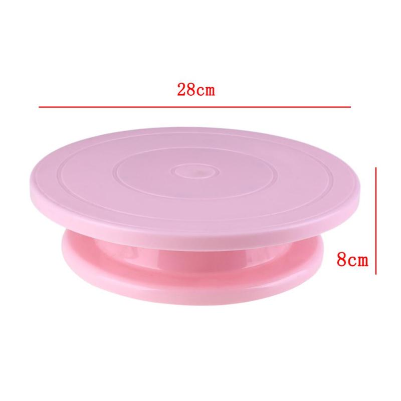 28 Cm Plastic Taart Draaitafel Roterende Anti-Slip Taart Decoreren Draaitafel Taart Draaitafel Ronde Cake Stand Keuken Bakken gereedschap