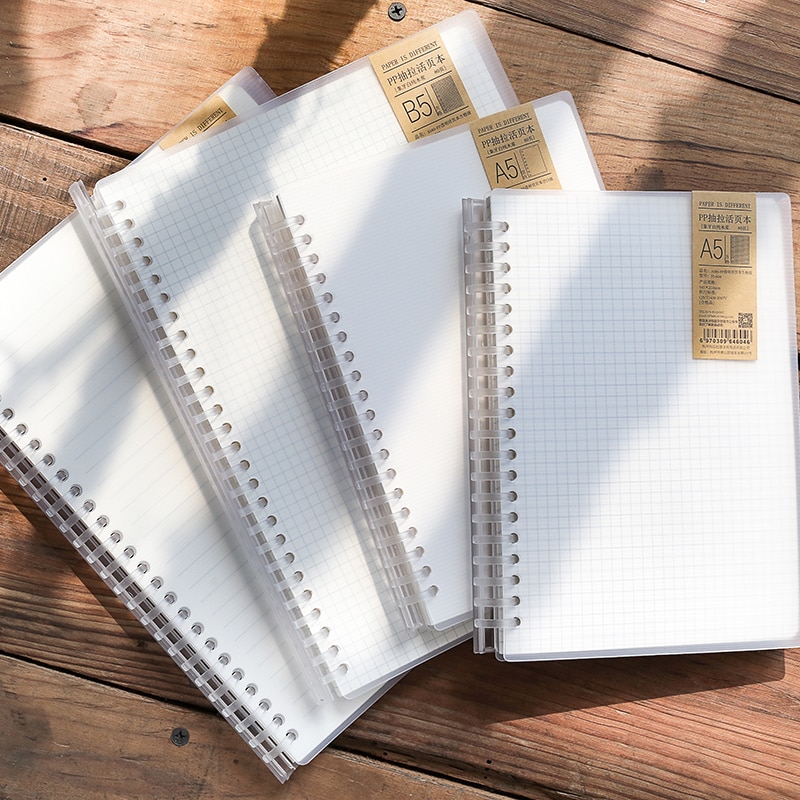 A5/ B5 créativité feuilles mobiles étudiant Pp cahier Transparent filles simples amovible bloc-notes journaux fournitures de papeterie scolaire