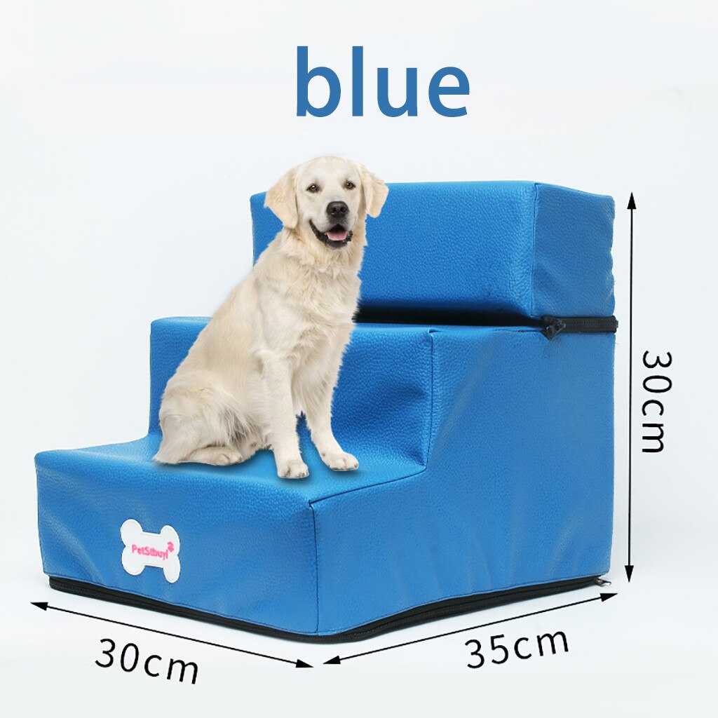 Luxury Mesh Fold Pet Ramp Stairs For Little Small Dog Puppy Cat Animals Mat Mattress Bed Fabric 3-steps with detachable Cover