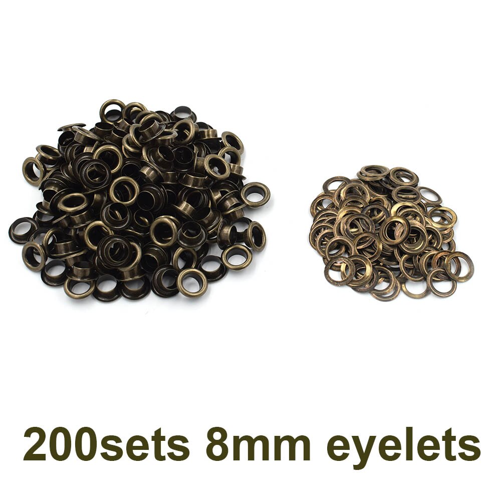 (100 pieces/lot) 8mm eyelets..An inner diameter . Metal pores. Hollow rivets. Shoebox pores. Wearing rope hole.Gas buttons.: 200 sets 8mm eyelets
