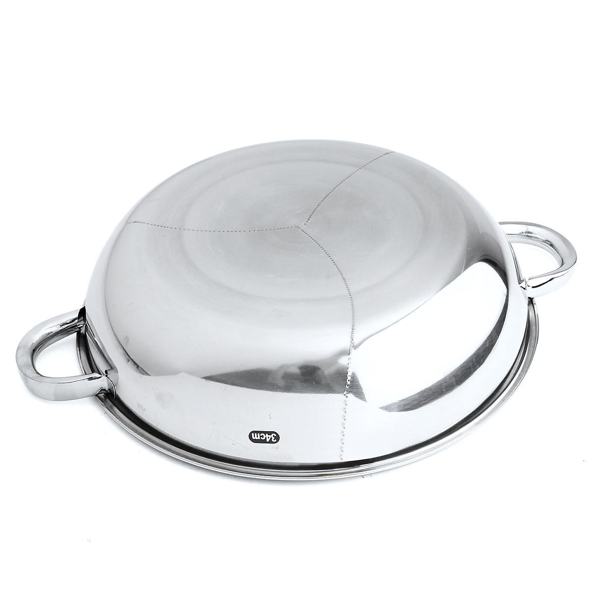 400mm Stainless Steel Pot Three Divided Cookware Induction Little Sheep Pot Pot Ruled Compatible Cooking Winter Party