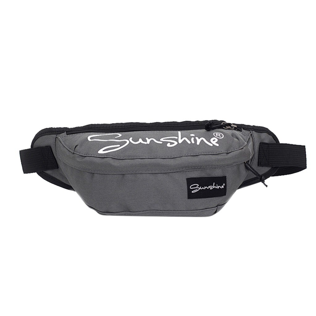 Unissex esporte à prova dunisex água bolsos mensageiro saco de peito cintura estilo faculdade carta bolsa de ombro mujer bolsas femininas #50: Gray