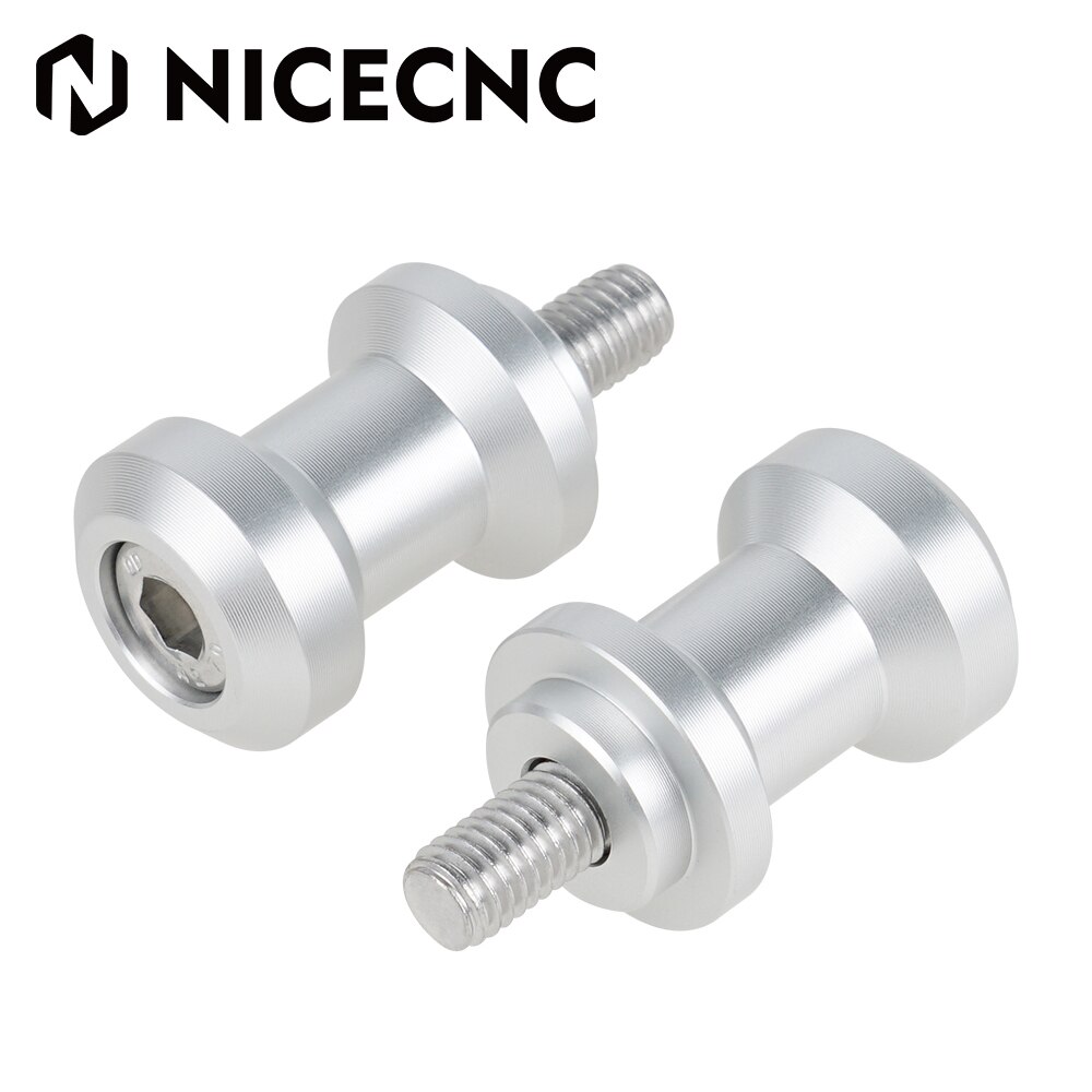 Nicecnc 8Mm Cnc Achterbrug Spoelen Sliders Swing Arm Voor Suzuki SV650 SV650S SV1000 SV1000S SFV650 TL1000S TL1000R TL1000 R/S Sv: Silver