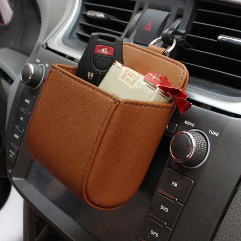 Auto Outlet Vent Seat Terug Tidy Opbergdoos Pu Lederen Coin Bag Case Pocket Organizer Opknoping Houder Pouch Auto Accessoires