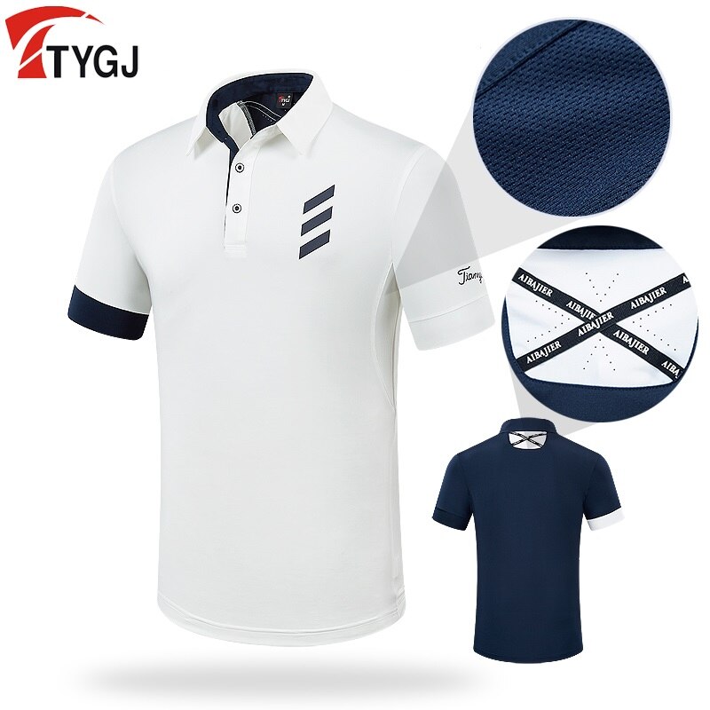 Sommer golf slid tøj mænd skjorte konkurrence sportsbold toppe åndbar kortærmet hurtigtørrende golf trainning t shirt