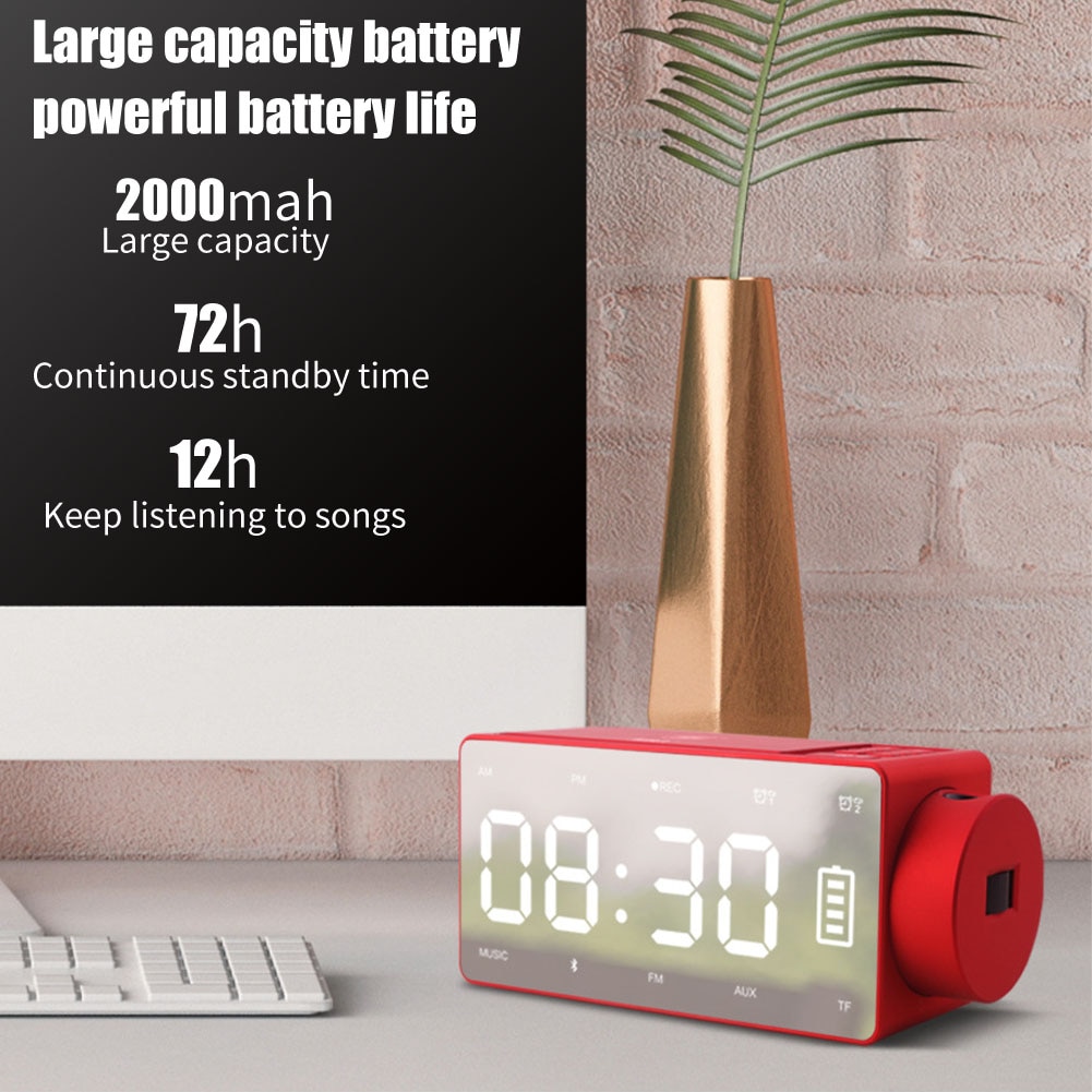 Tf-kaart ondersteunt projectiemuziek, bluetooth-luidspreker, wekker, draadloos opladen, slimme multifunctionele desktopdecoratie