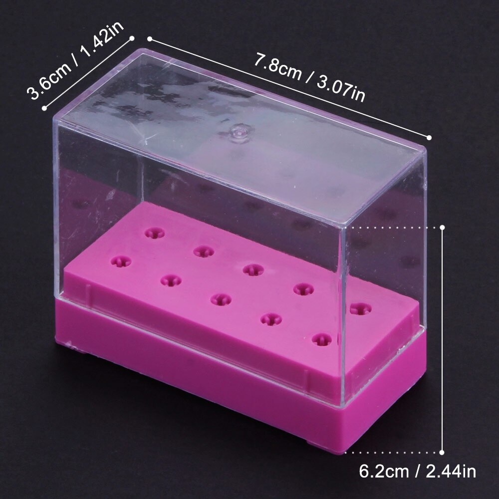 Soporte para brocas de uñas con 10/20/48 agujeros, estuche de almacenamiento vacío, contenedor de exhibición, caja de cortador de fresado, soporte de exhibición para manicura Acryl: Gris claro
