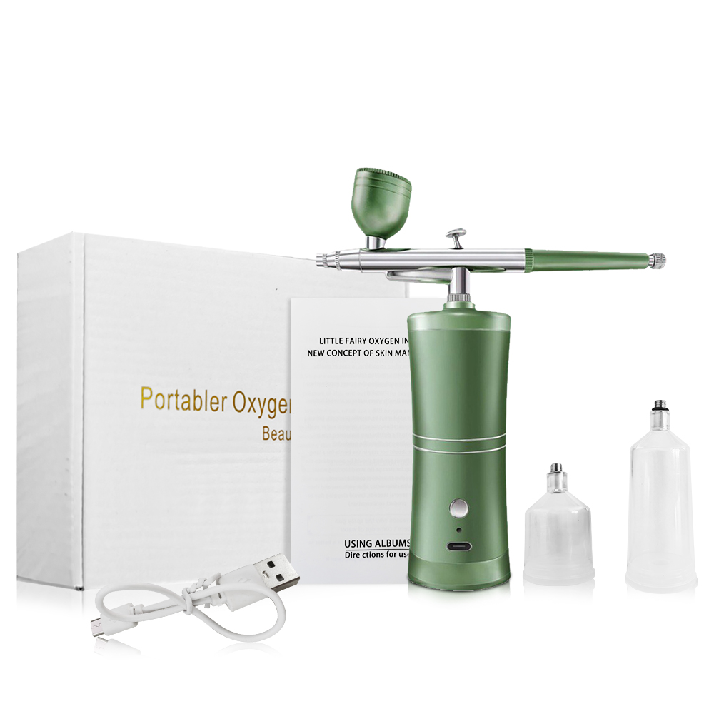 Aerógrafo portátil con compresor para uñas, aerógrafo para pintura de pasteles, manualidades, arte de uñas: Plata