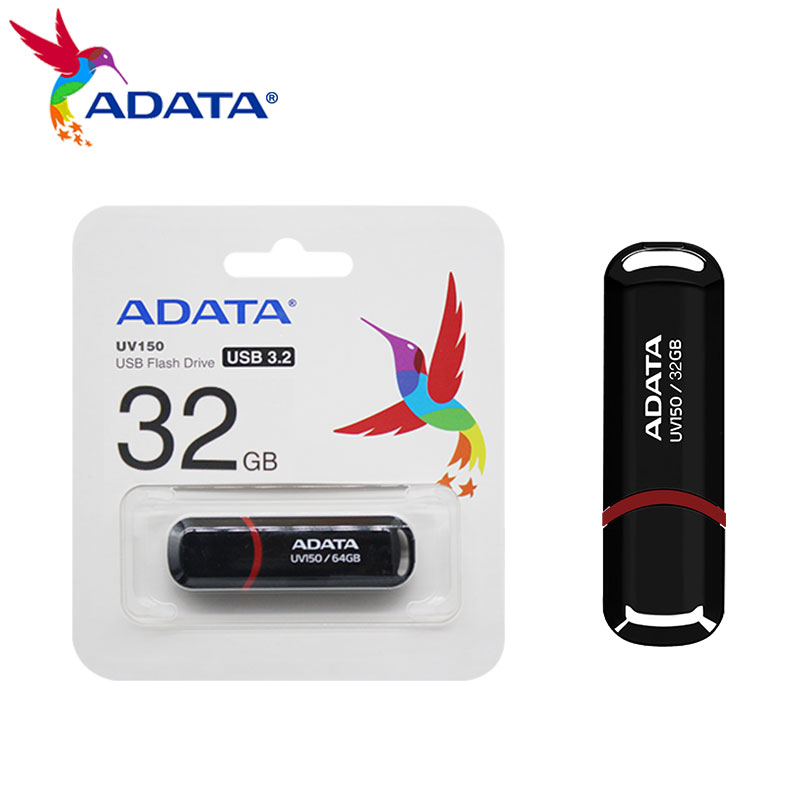 Original ADATA USB 3,2-Stick UV150 16GB 32GB 64GB 128GB High Speed Mini Tragbaren Schlüssel stick Mit Lanyard USB Disk Für PC
