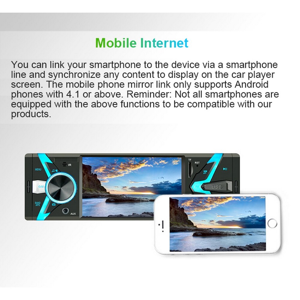 Autoradio autoradio 6608 4.1 mp5 autospeler autoradio bluetooth autoradio met achteruitrijcamera