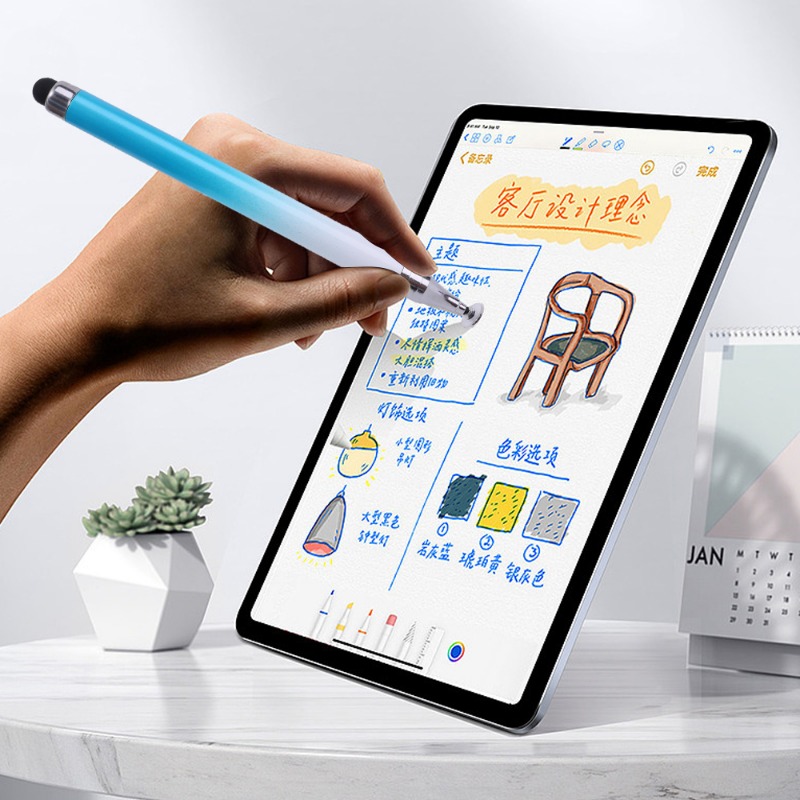Lápiz óptico Universal 2 en 1 para tableta, lápiz capacitivo de dibujo para teléfono móvil, IPad, teléfono móvil, tableta, lápiz táctil capacitivo