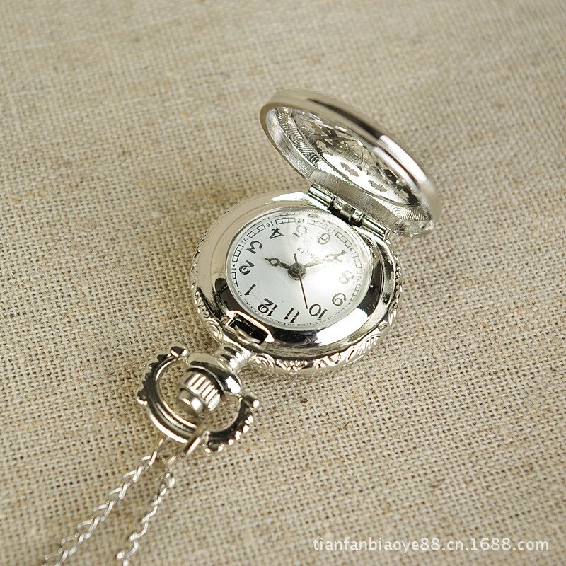 6009Small spider web pocket watch hollow silver back pattern personality pocket watch tide female pocket watch