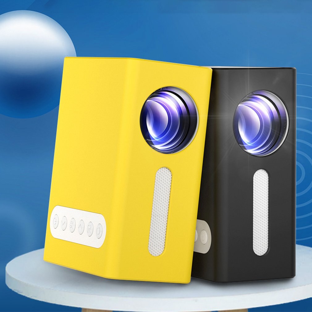 Yellow T300 Portable Projector High Definition Efficient LED Projector Multi Interface Home Theater Video Projector