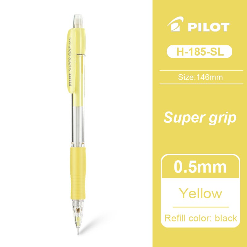 3 stykker japan Pilot h -185- sl flerfarget mekanisk blyant 0.5 mm kontor- og skolepapirer skrivemateriell: Gul