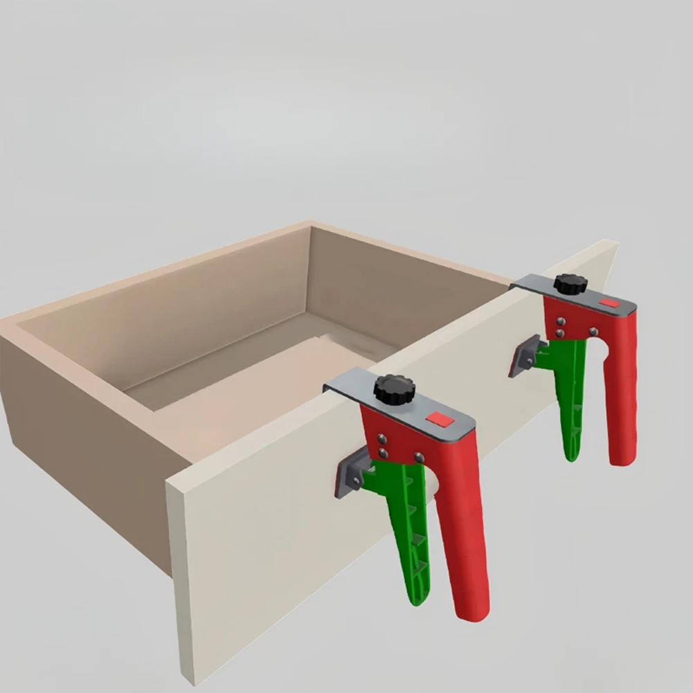 Abrazadera de fijación de cajón ajustable, Clip desmontable, abrazadera de instalación de gabinete, tipo prensa, plantilla, herramientas de carpintería para cajón frontal
