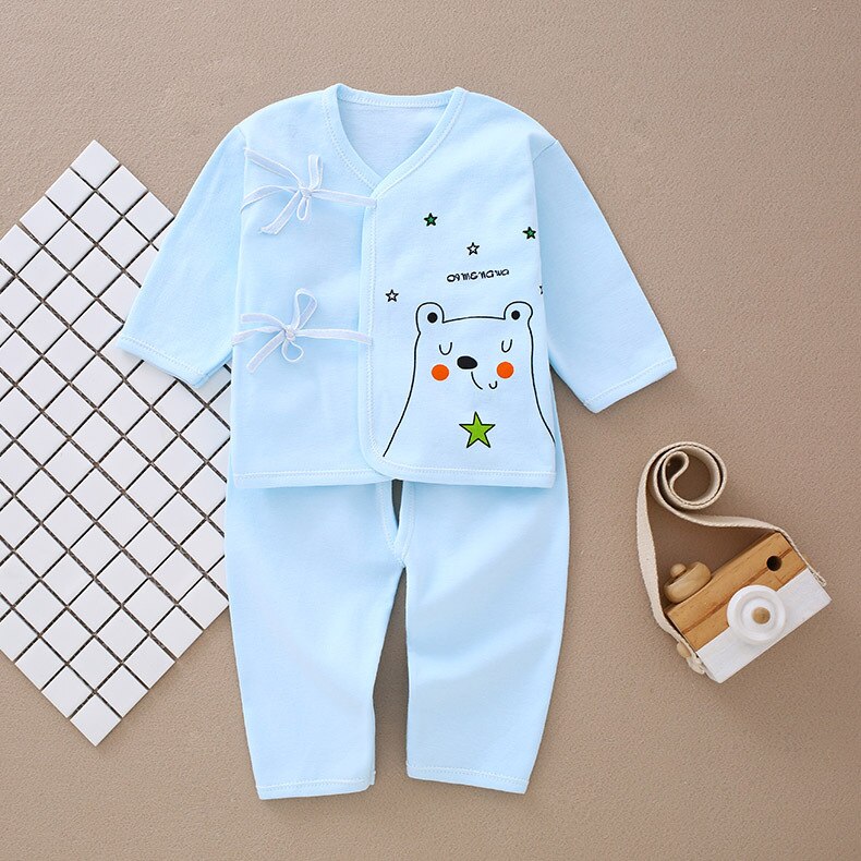 Pur coton bébé ouverture sous-vêtements pour garçons et filles au printemps, été, automne et hiver pour 0-6 mois: Blue 1505 / 6M