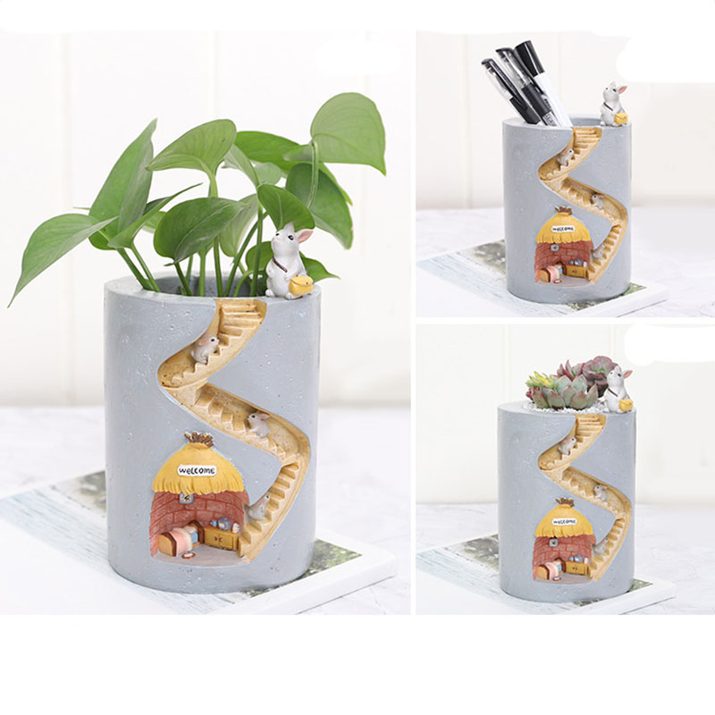 Boekvormige bloemenvaas, decoratieve boekenplanter - Hars Vintage Boek