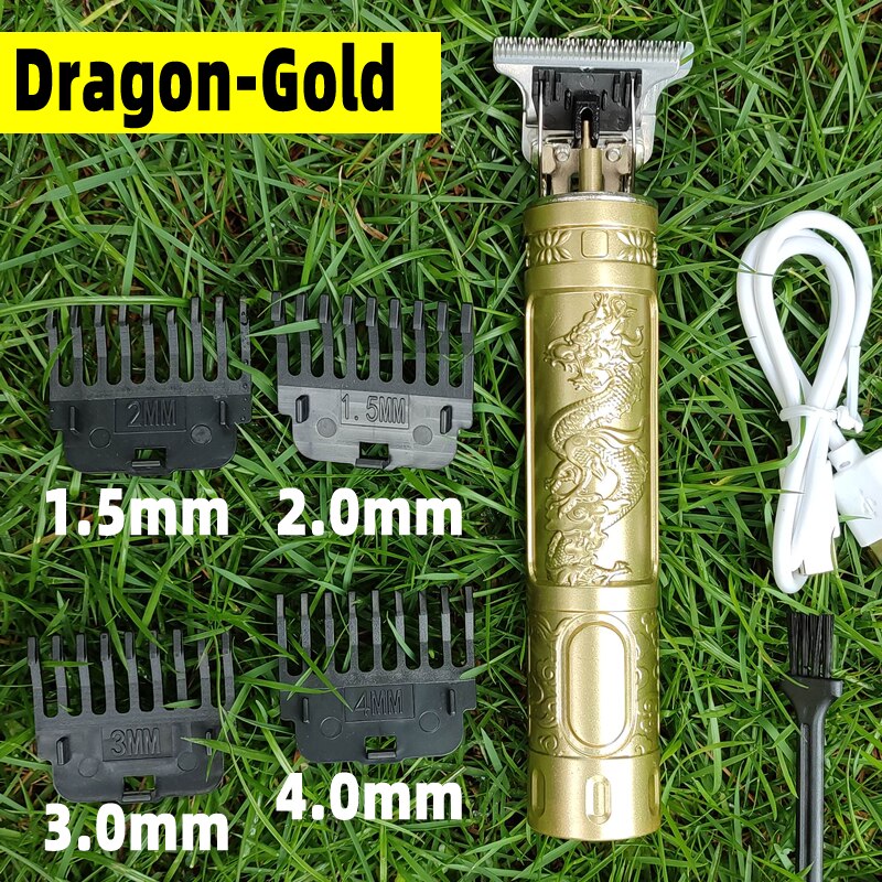 2022 Electric Hair Clipper Rechargeable 0mm Shaver Beard Trimmer Men Hair Cutting Machine Beard Barber Hair Cut: Gold Dragon