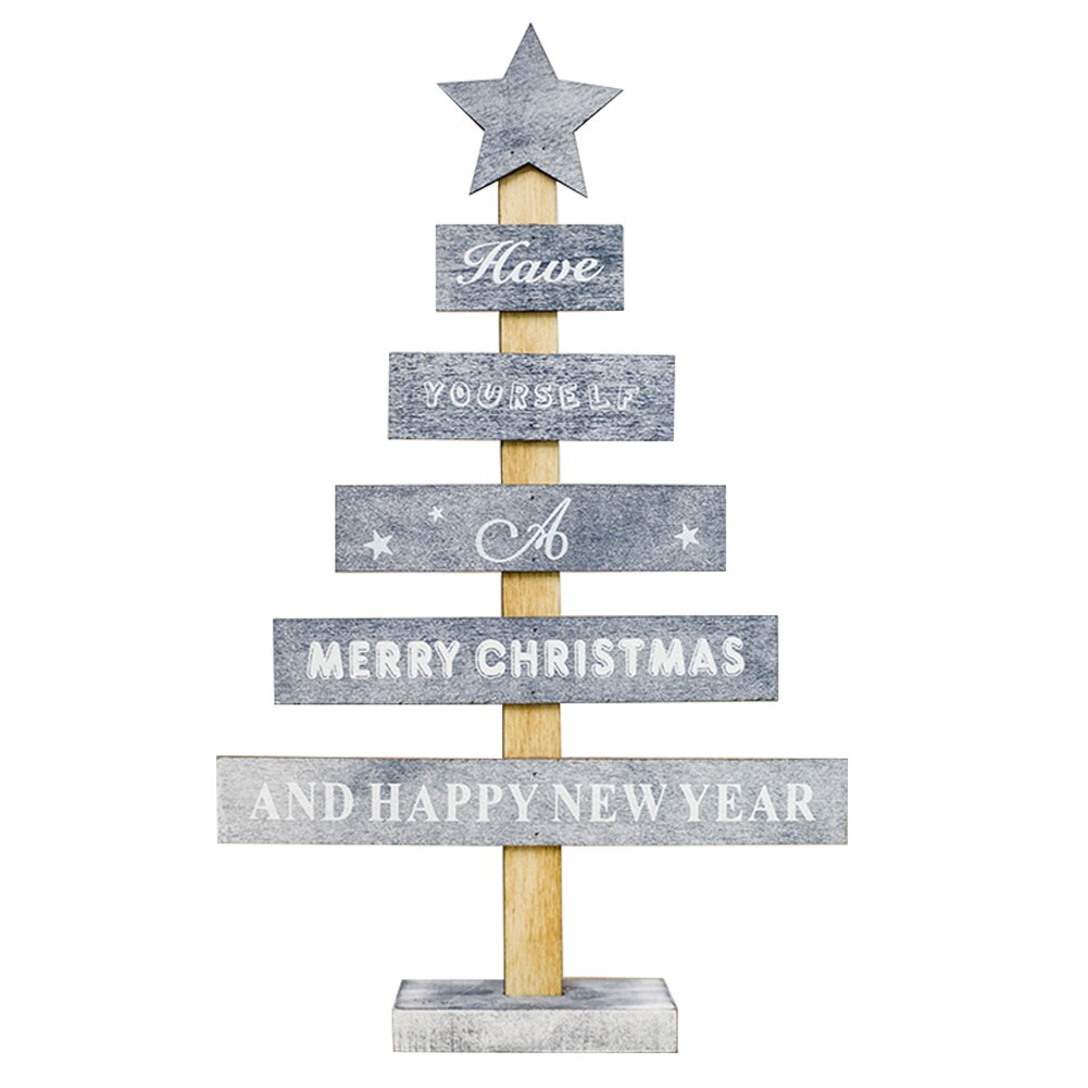 Mesa de escritorio de Merry Christmas árbol de madera con árbol decoración navideña, adornos colgantes, decoración navideña, de decoración para el hogar de Año