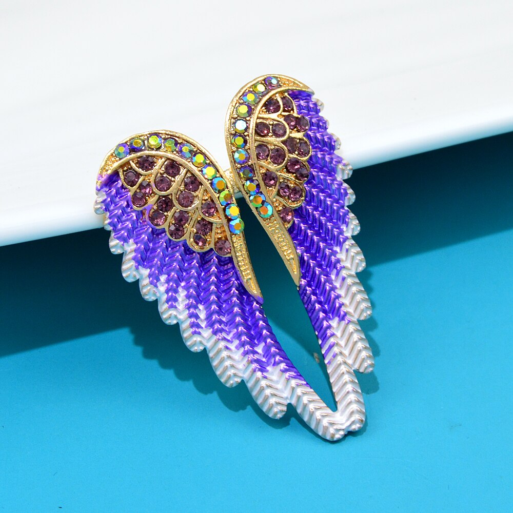 CINDY XIANG – broches d'aile en strass pour femmes, magnifique bijou d'ange disponible en 4 couleurs, de mariage et d'anniversaire