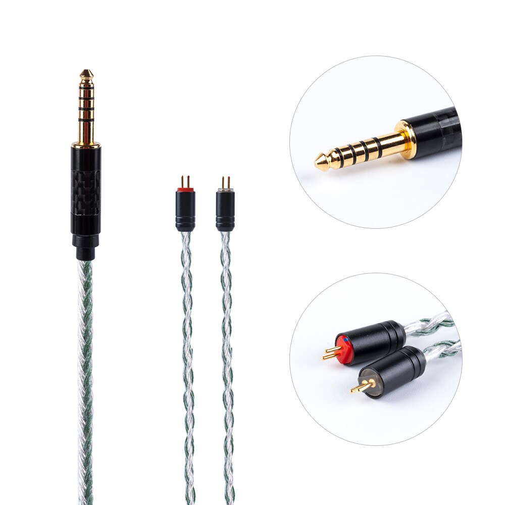 Câble équilibré plaqué argent à 16 noyaux hifivoice 2.5/3.5/4.4MM avec connecteur MMCX/2pin/QDC pour ZS10 Pro AS10 AS16 ZSN C12 BL-03: 2PIN4.4