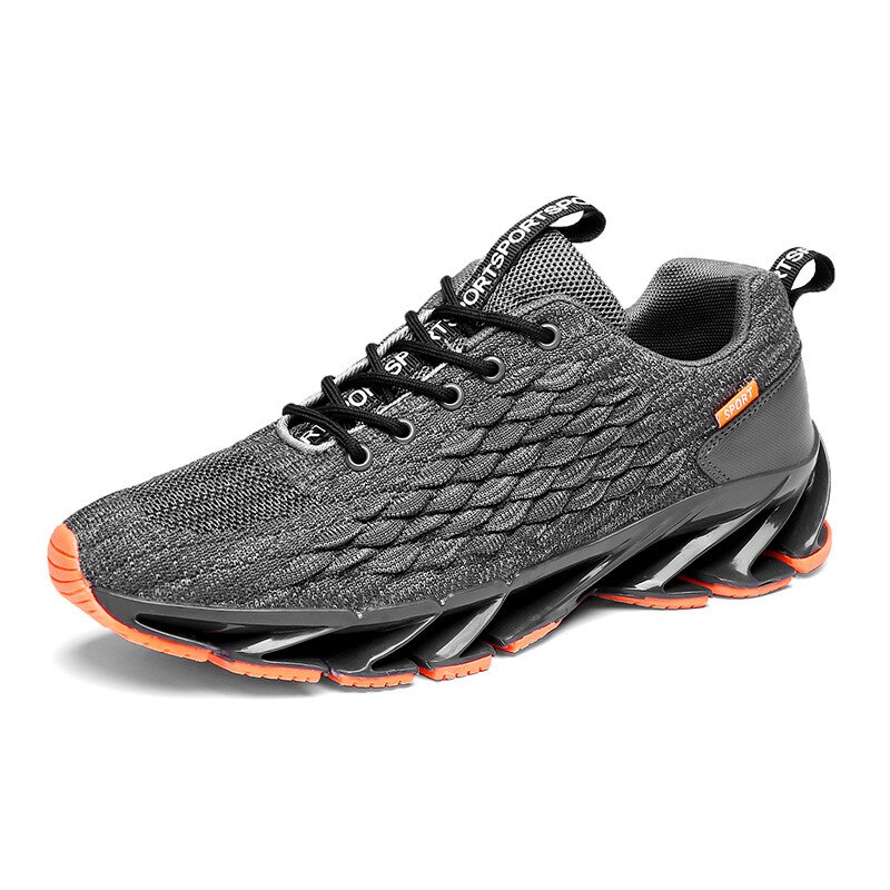 Men Shoes Sneakers Mesh Summer Mens Casual Shoes Breathable Lightweight Men Shoes Lace-up Classic Mens Sneakers: Gray / 7.5