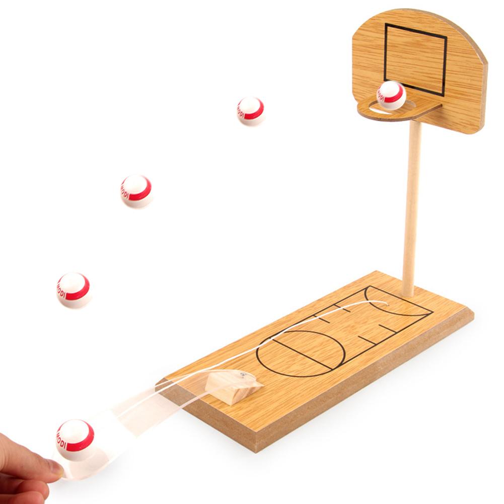 Stress Relief Toy Mini Basketball Game Office Desktop Wooden Table Basketball Board Game Toy