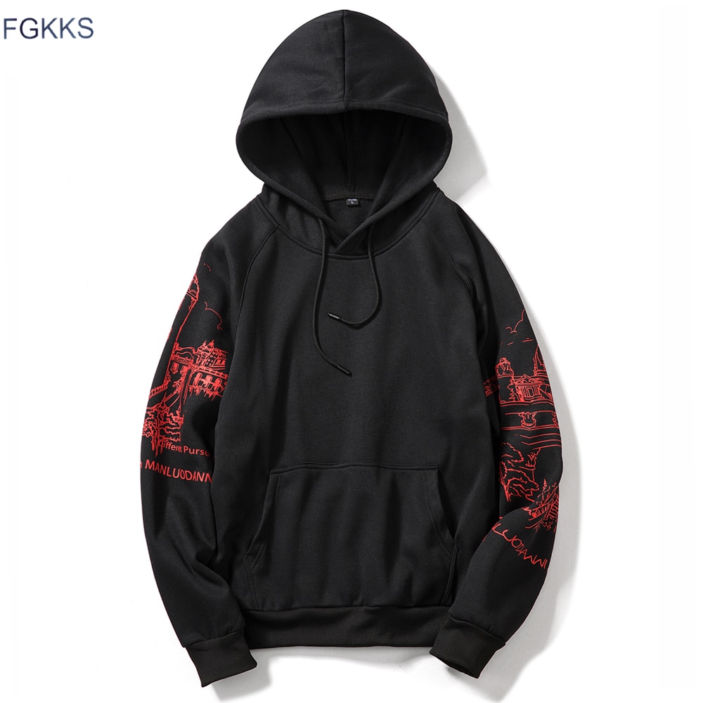 Fgkks tryck herr hoodies tröjor höst män hip hop casual herr hoodies sweatshirts eu storlek