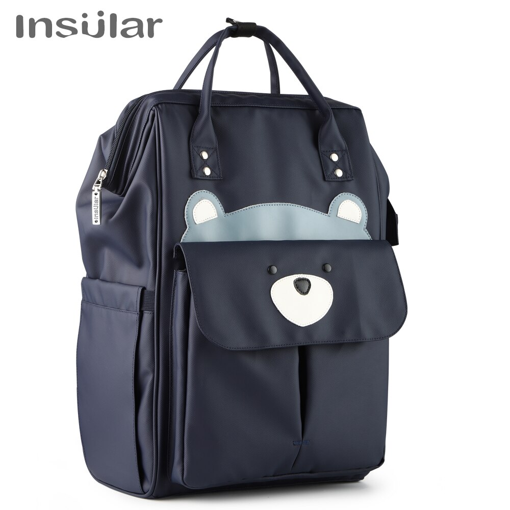 Insular Cartoon Luiertas Rugzak Usb Verwarming Waterdichte Mama Moederschap Verpleging Tas Grote Capaciteit Reizen Wandelwagen Zak