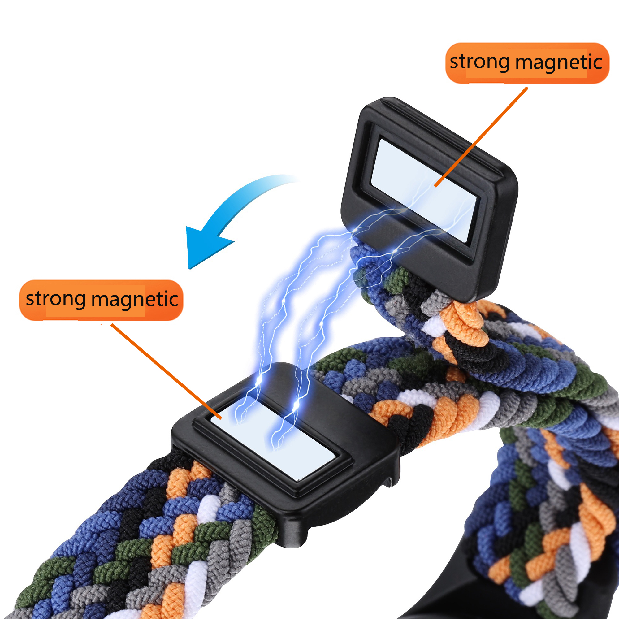 Correa trenzada para Xiaomi Mi Band 9 y 8, accesorio de nailon magnético, repuesto de pulsera, NFC