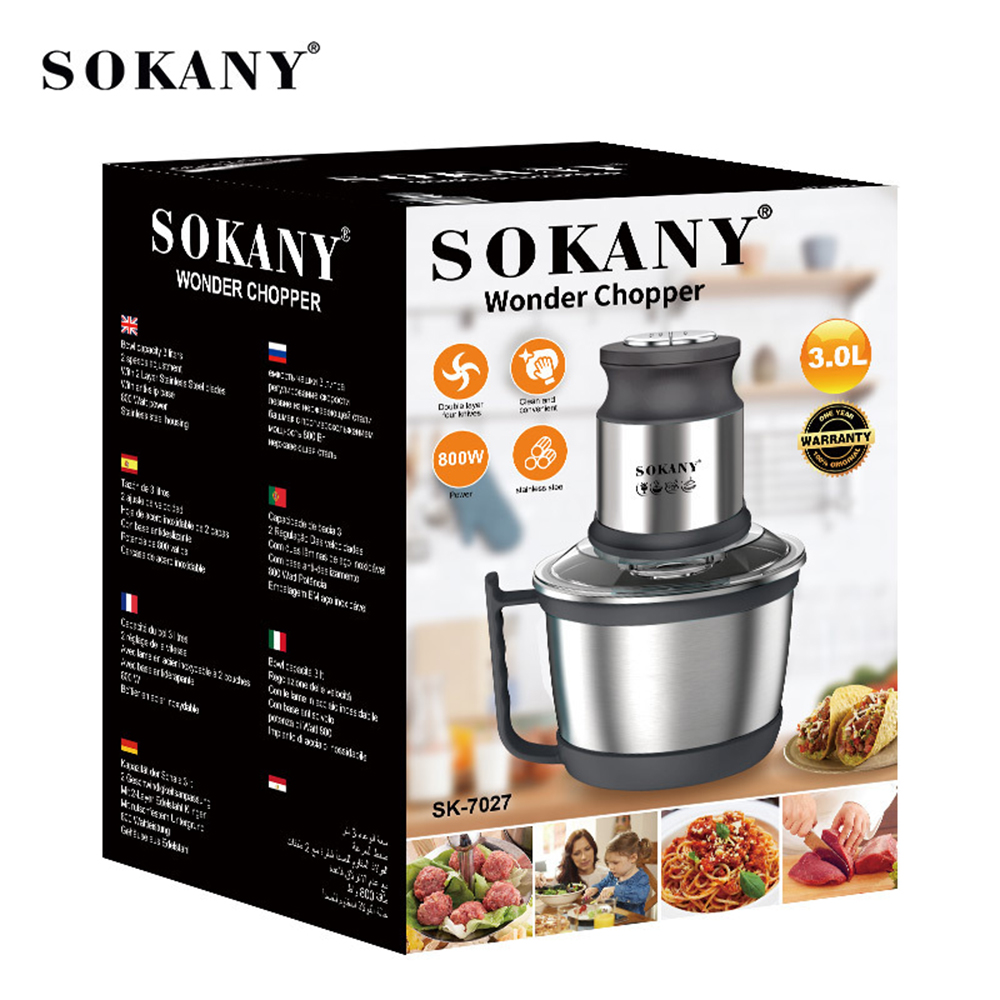 3l elektriske kødhakkere i rustfrit stål, foodprocessorer, hakker, 800w kødhakkere, mixer, blender, maskine til køkken, 220v 다지기 분쇄기: Au