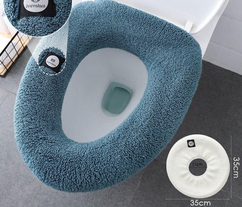 Winter Large Universal Keep Warm Waterproof Soft Toilet Mat Washable Thicken Bathroom Supplies Toilet Seat Cover Accessories: H