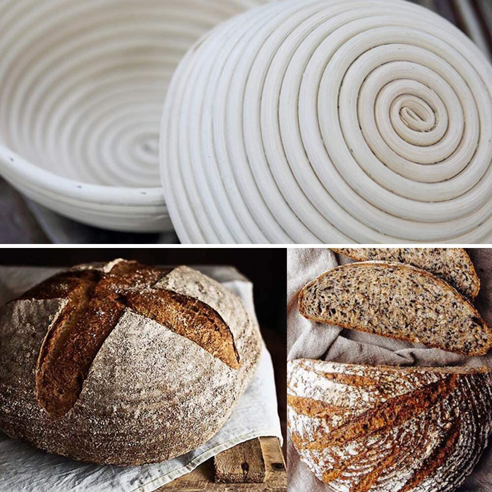 Round /Oval Natural Rattan Fermentation Basket Bread Banneton Dough Wicker Rattan Mass Proofing Proving Baskets Rattan DIY Tool