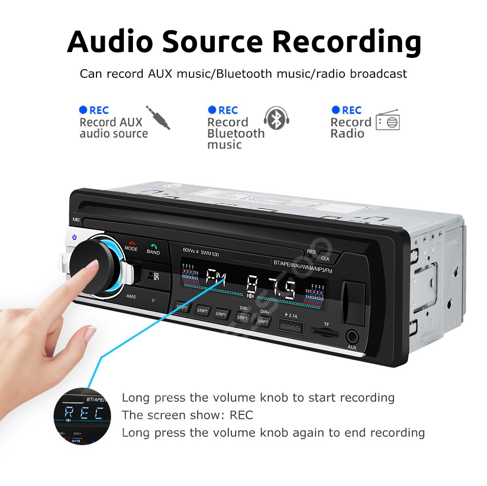 ESSGOO 1 Din Car Radio MP3 Player Dual Bluetooth Autoradio Stereo FM Radio Auto Audio Remote Control USB SD AUX Input Handsfree