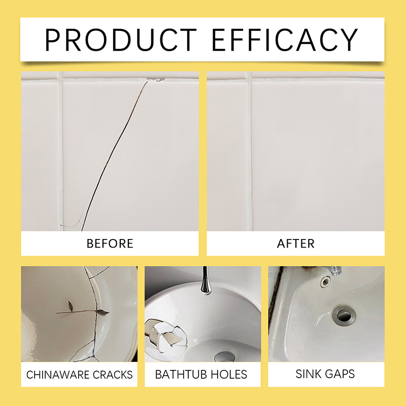 Kit de réparation de fissures de pierre de carrelage multifonctionnel, carreaux de porcelaine, granit, marbre, puces de baignoire et fissures d'évier avec outils Super adhésifs