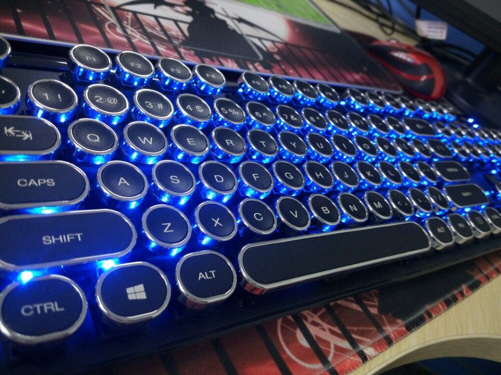 104 Keys Steampunk Round Golden Silver Black White Keycap Key cap Keycaps ANSI Layout for Cherry MX Gaming Mechanical Keyboard