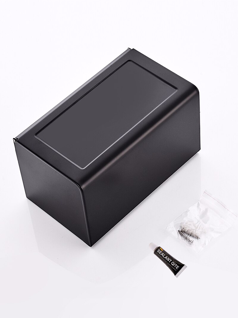 Toilet Paper Holder Matte Black Aluminum Bathroom Roll Paper Wall Mounted Mobile Phone Rack Paper Towel Holder ZM716