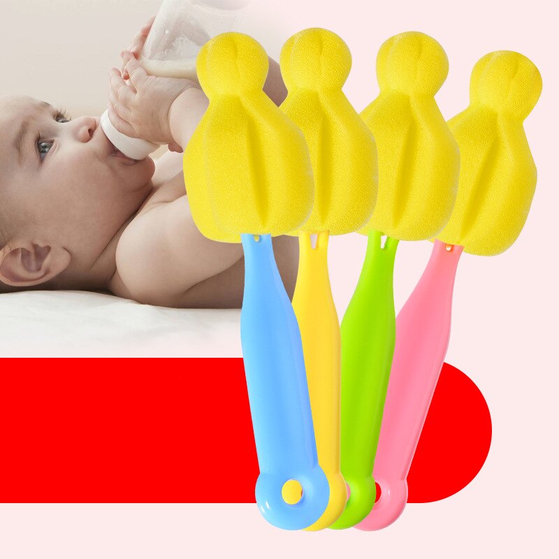 1Pc Baby Melk Nipper Flessenborstel 360 Graden Spons Cleaner Cup Fles Borstels Herbruikbare Drinken Fles Voeden Cleaner