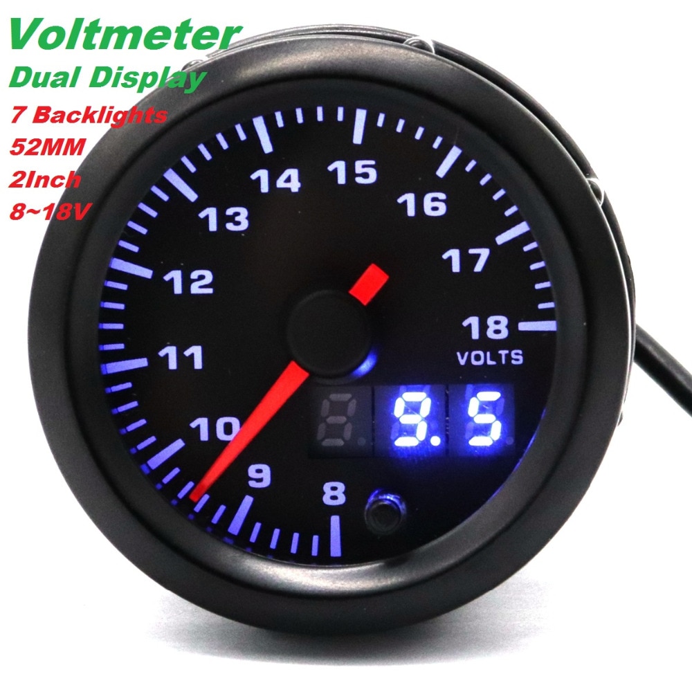 12V 52 Mm 2Inch 10000 Rpm Auto Toerenteller/Voltmeter/Water Temperatuur Meter/Olie Temperatuur Meter/Olie Druk Meter 7 Blacklight