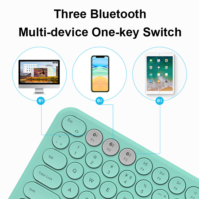 EAOR Portable Bluetooth Keyboard Mouse Set Mute Rechargeable Mini Wireless Keyboard for iPad Tablet Phone Laptop Android iOS MAC